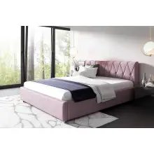 PRATO T4 łóżko tapicerowane 200x200 ze stelażem i pojemnikiem, zagłowie karo